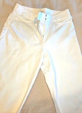 LOFT Julie White Straight Leg Pants Stretch Cotton Trouser Size 10 (Fits 12-14)